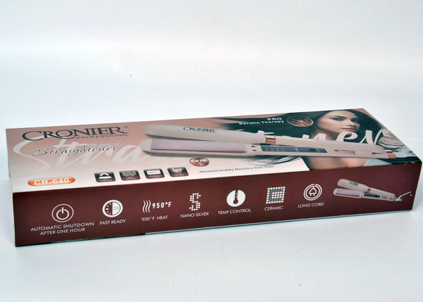 : مكواة فرد الشعر الاحترافية Cronier CR-640 - بتقنية الكيراتين وتكنولوجيا النانو سيلفر لفرد فائق النعومة
