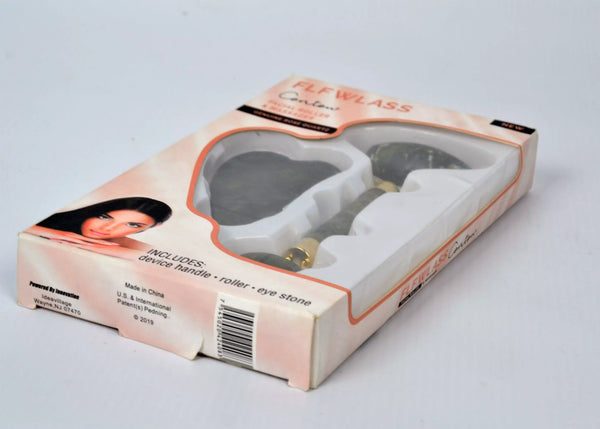 طقم العناية بالوجه الثنائي أداة تدليك الجاد رولر وحجر جوا شا من الكوارتز الأخضر الطبيعي (2 في 1)