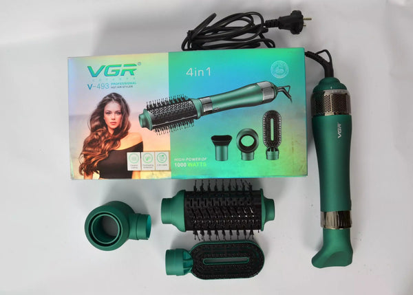 مصفف ومجفف الشعر الاحترافي VGR V-493 4in1 – بقوة 1000 وات – طلاء سيراميك وحماية من الحرارة