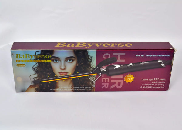 مكواة تجعيد الشعر الاحترافية من BaByverse - موديل BA-400 لعمل كيرلي وول رول وتسريحات كيرلي ضيقة ومثالية