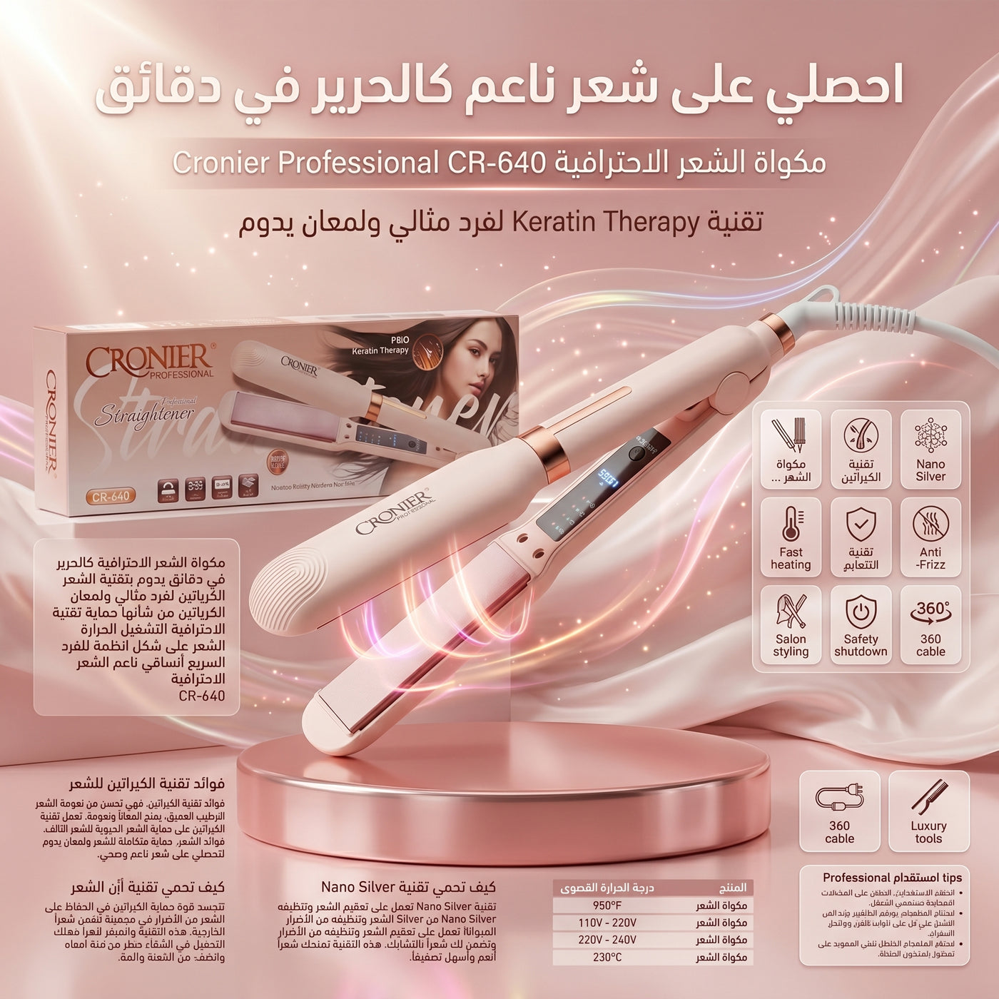 Cronier CR-640 Hair Straightener