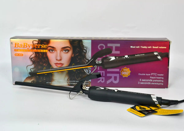 مكواة تجعيد الشعر الاحترافية من BaByverse - موديل BA-400 لعمل كيرلي وول رول وتسريحات كيرلي ضيقة ومثالية